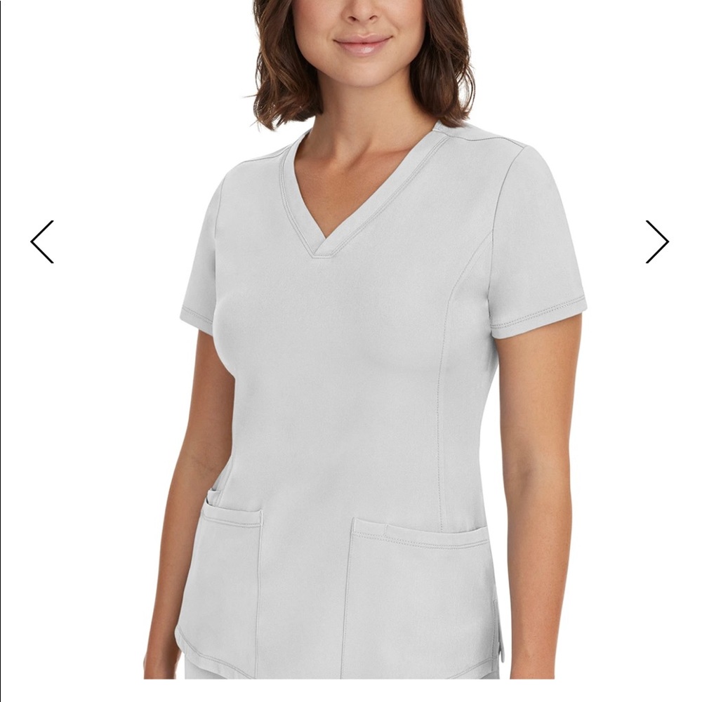 Brand New Healing Hands white women’s scrub top